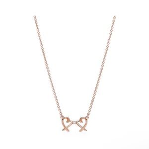 Tiffany & Co Gold Heart Necklace 
Paloma Picasso®
Double Loving Heart Pendant